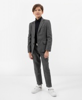 Брюки из твида зауженные к низу серые Gulliver, школьная форма для мальчиков  фото, kupilegko.ru